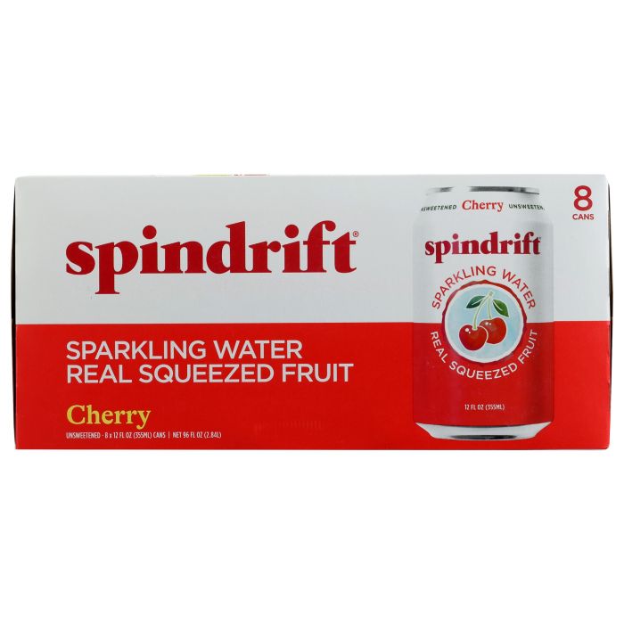 SPINDRIFT: Cherry Sparkling Water 8pc, 96 fo
