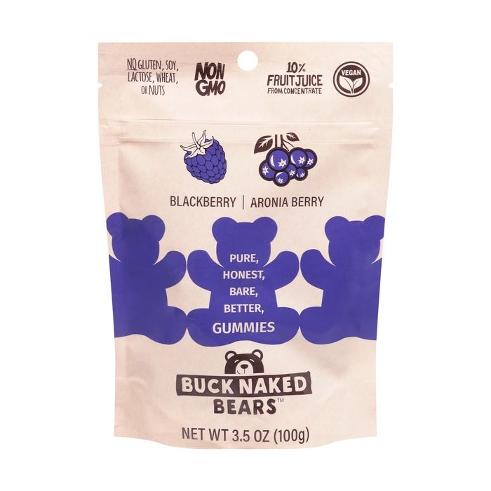 BUCK NAKED BEARS: Blackberry Aronia Berry Gummy Bears, 3.5 oz