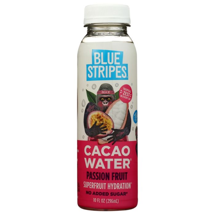BLUE STRIPES: Passion Fruit Cacao Water, 10 fo