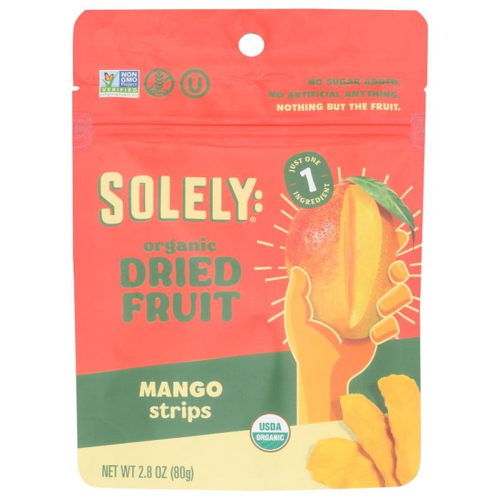 SOLELY: Organic Dried Mango Strips, 2.8 oz