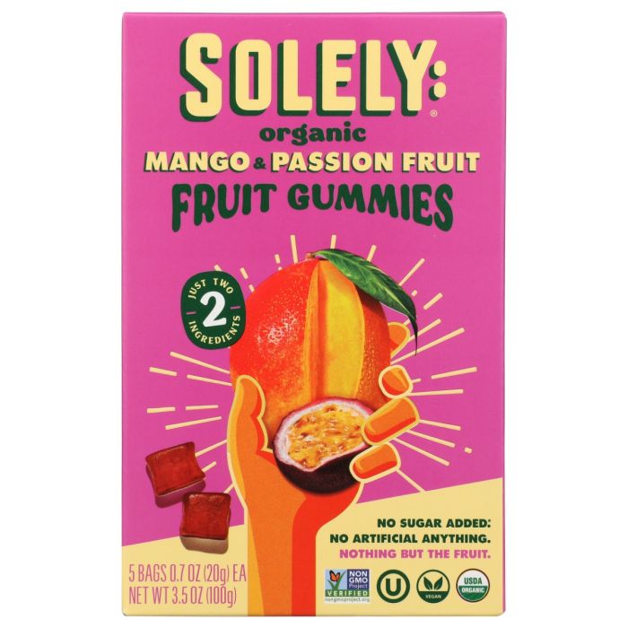 SOLELY: Organic Mango & Passion Fruit Gummies, 3.5 oz