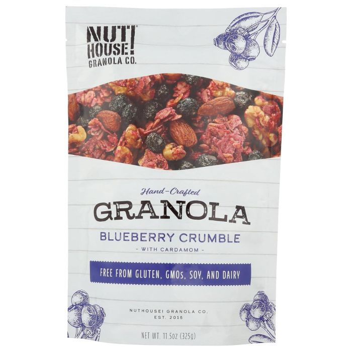 NUTHOUSE GRANOLA: Blueberry Crumble Granola, 11.5 oz