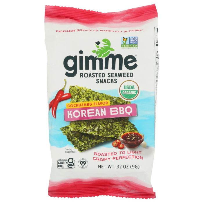 GIMME: Korean BBQ Roasted Seaweed Snacks, 0.32 oz
