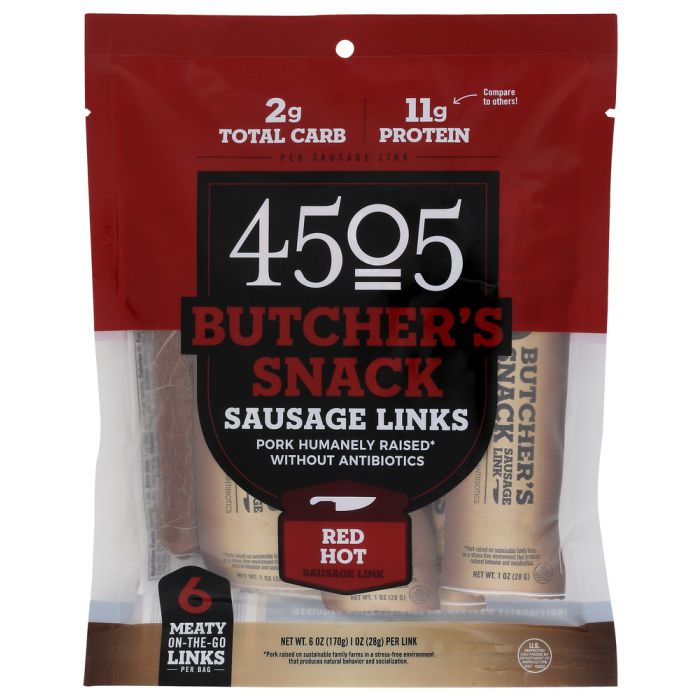 4505 MEATS: Red Hot Sausage Link, 6 oz