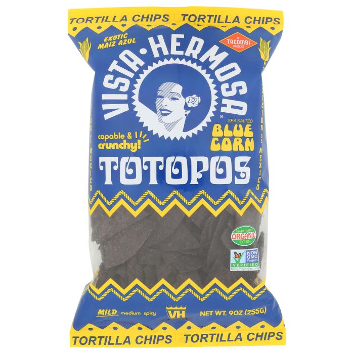 VISTA HERMOSA: Totopos Blue Corn Tortilla Chips, 9 oz