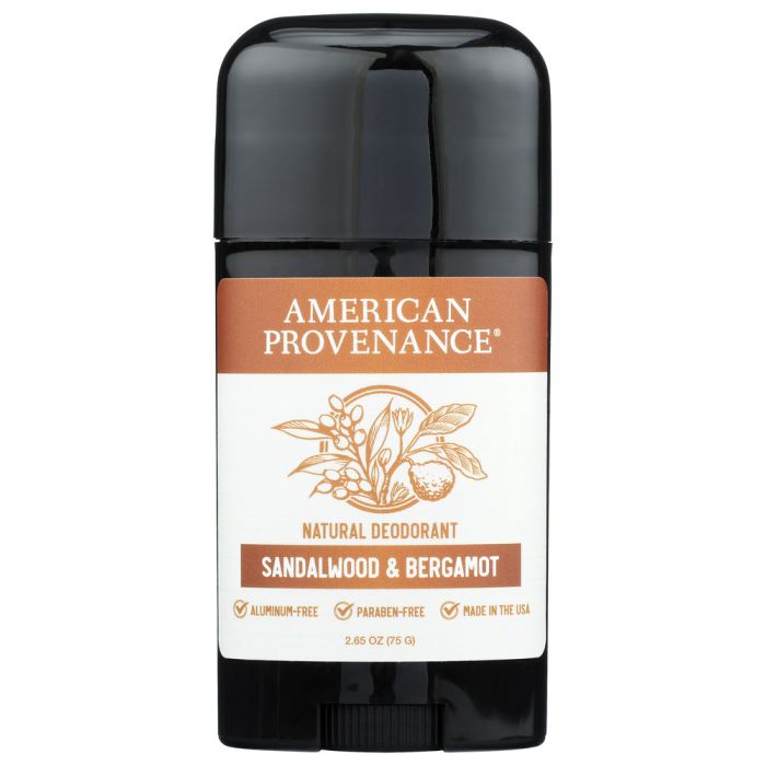 AMERICAN PROVENANCE: Sandalwood and Bergamot Deodorant, 2.65 oz