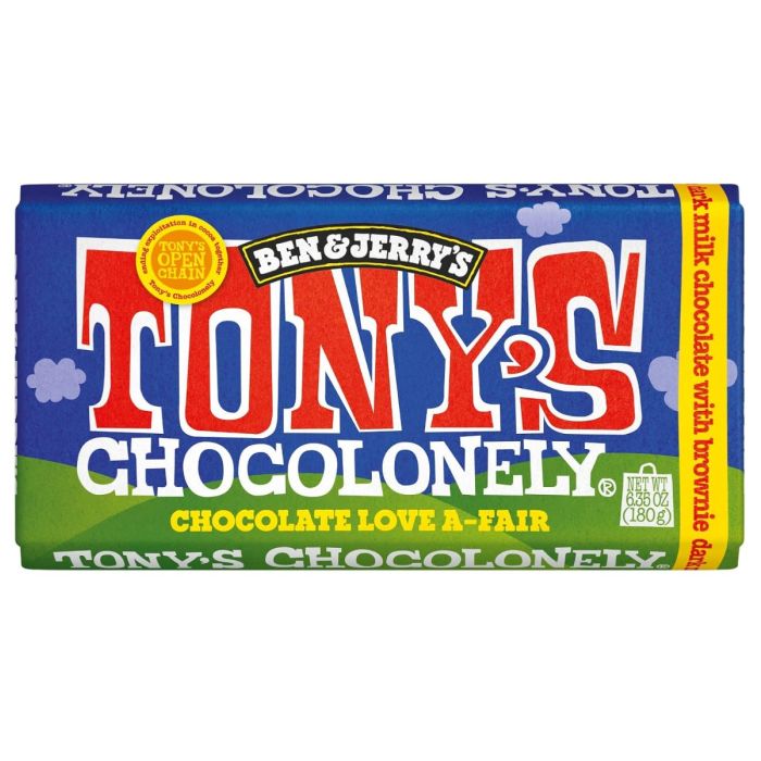 TONYS CHOCOLONELY: Dark Milk Chocolate with Brownie Bar, 6.35 oz