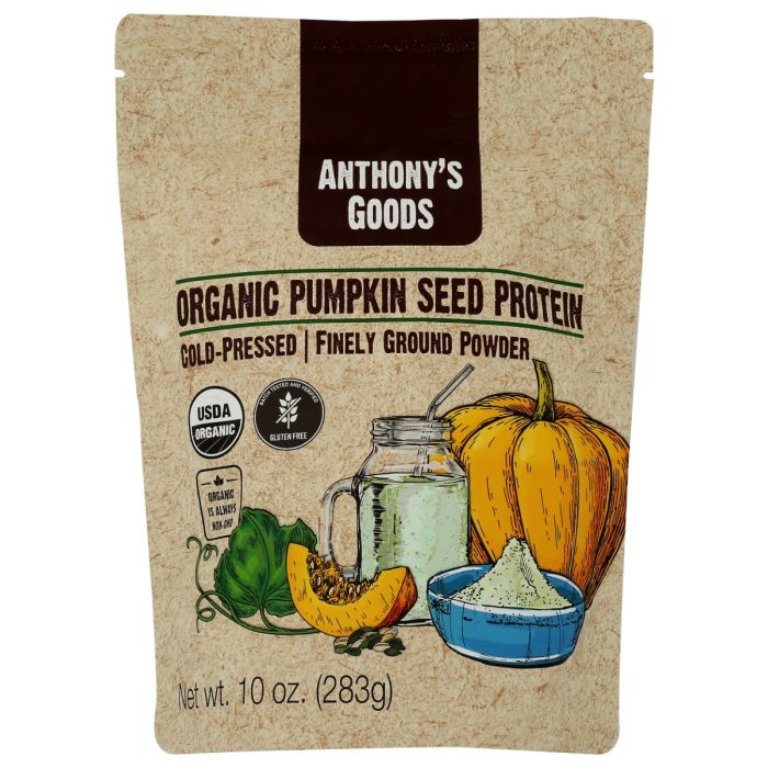 ANTHONY'S GOODS: Organic Cold-Pressed Pumpkin Seed Protein Powder, 10 oz