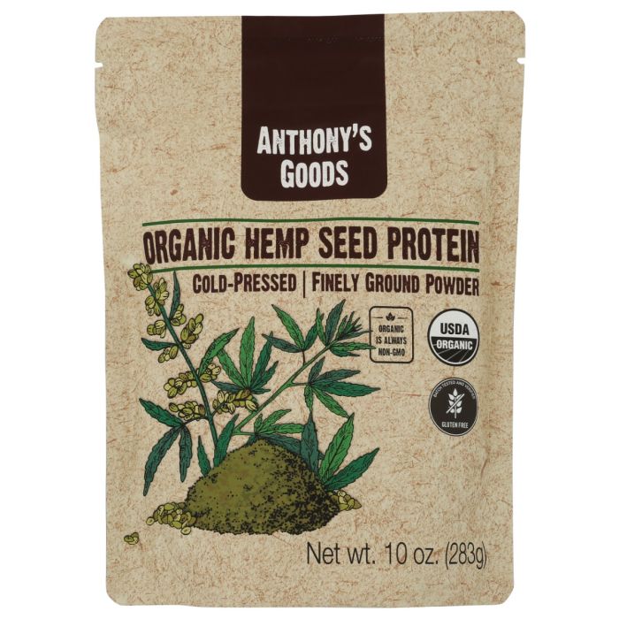 ANTHONY'S GOODS: Organic Cold-Pressed Hemp Seed Protein Powder, 10 oz