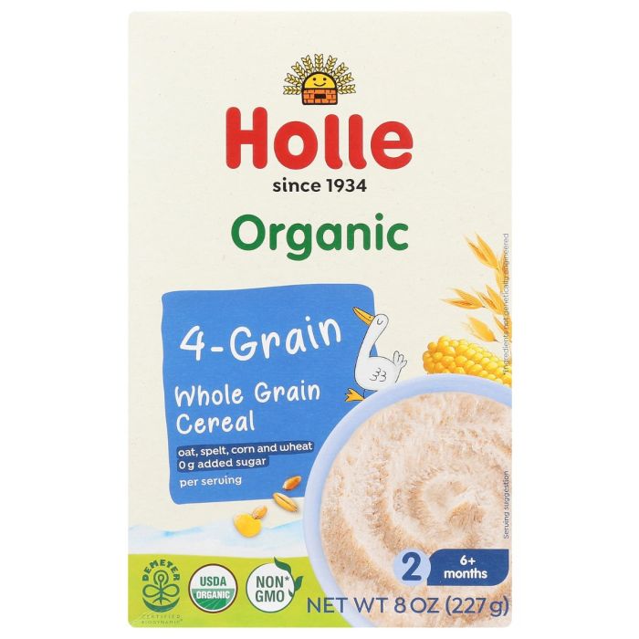 HOLLE: Organic Whole Grain 4 Grain Cereal, 8 oz