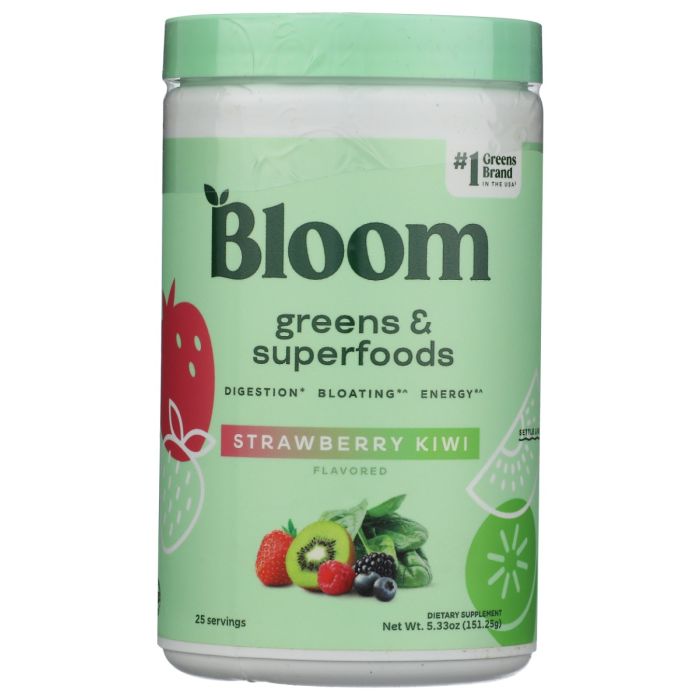 BLOOM NUTRITION: Greens and Superfoods Powder Strawberry Kiwi, 5.33 oz