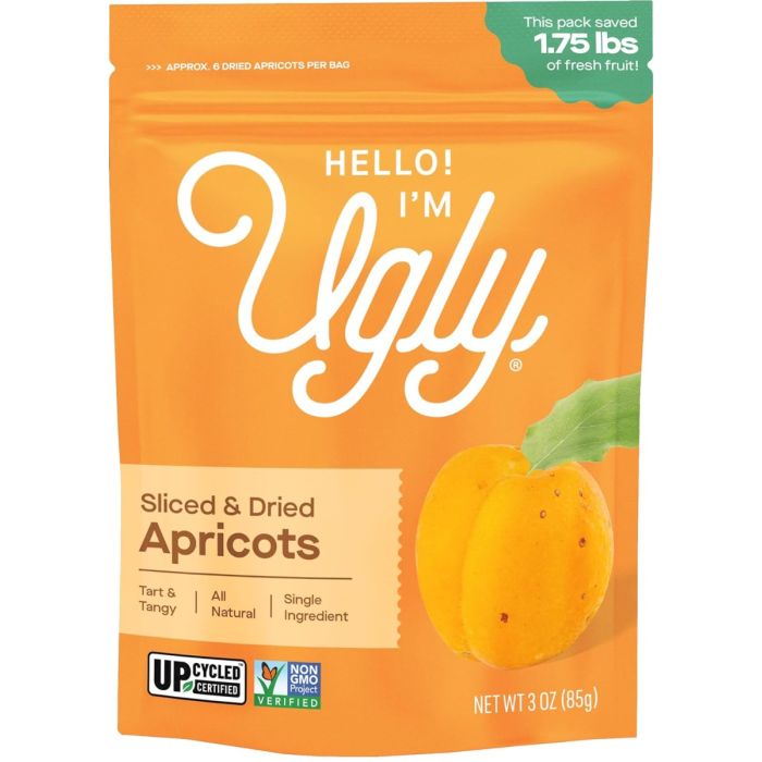 HELLO I'M UGLY: Sliced and Dried Apricots, 3 oz