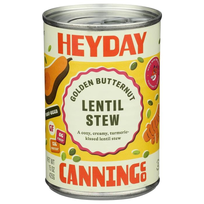 HEYDAY CANNING CO: Golden Butternut Lentil Stew, 15 oz