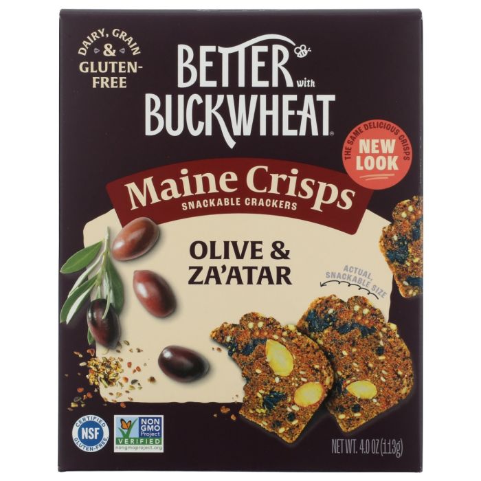 BETTER WITH BUCKWHEAT: Olive And Za Atar Maine Crisps, 4 oz