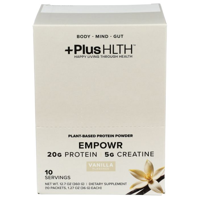 PLUSHLTH: Protein Plus Creatine Vanilla Packets, 12.7 oz