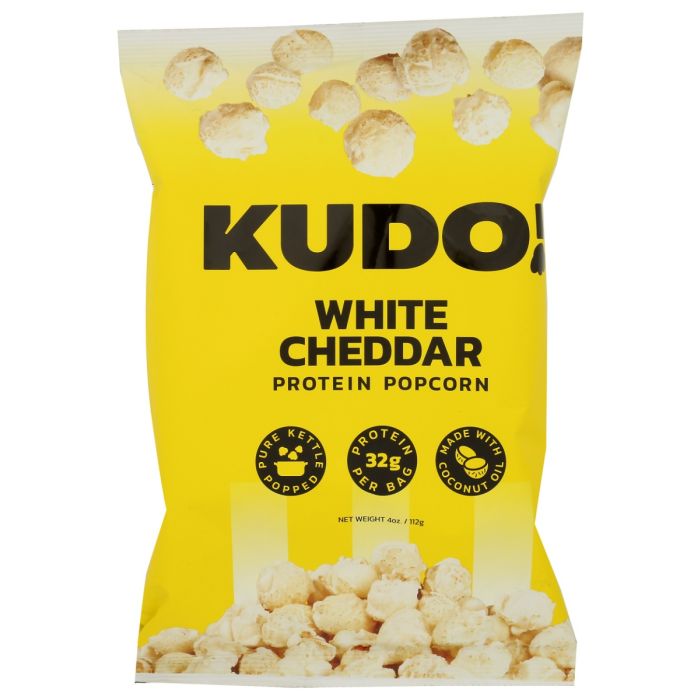 KUDO: White Cheddar Protein Popcorn, 4 oz