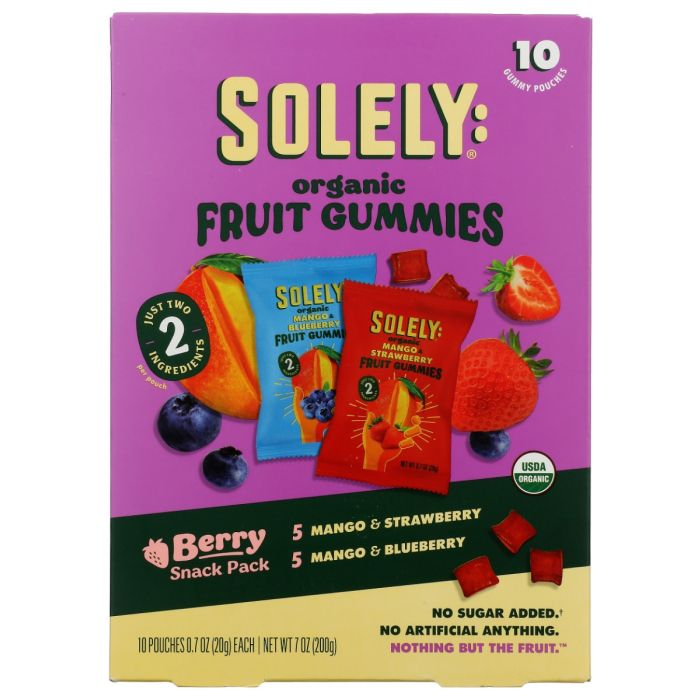 SOLELY: Berry Snack Pack Organic Fruit Gummies, 7 oz