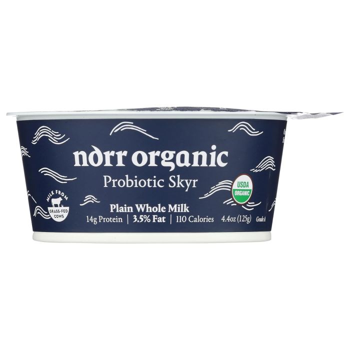 NORR ORGANIC: 3.5 Percent Fat Plain Whole Milk Probiotic Skyr, 4.4 oz