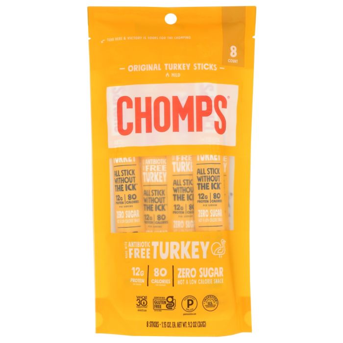 CHOMPS: Original Turkey Sticks 8 Sticks, 9.2 oz