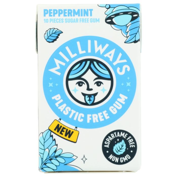 MILLIWAYS: Plastic Free Peppermint Gum, 10 pc