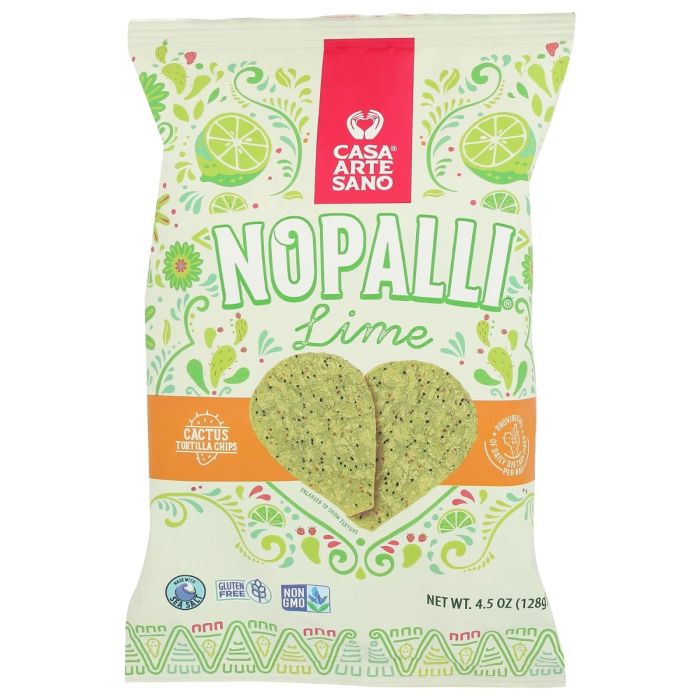 NOPALLI: Cactus Tortilla Chips Lime, 4.5 oz