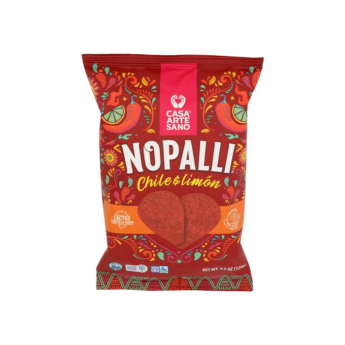 NOPALLI: Cactus Tortilla Chips Chile And Limon, 4.5 oz