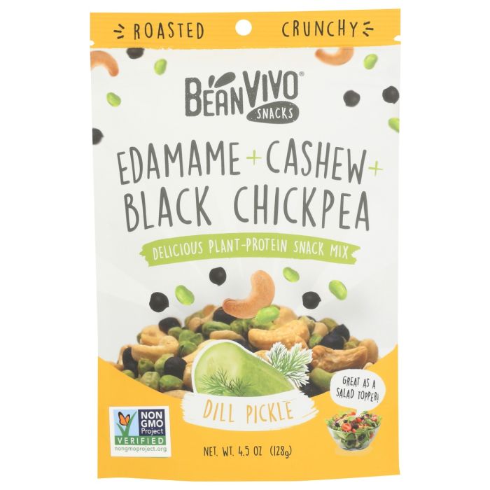 BEANVIVO: Dill Pickle Black Chickpea Snack Mix, 4.5 oz
