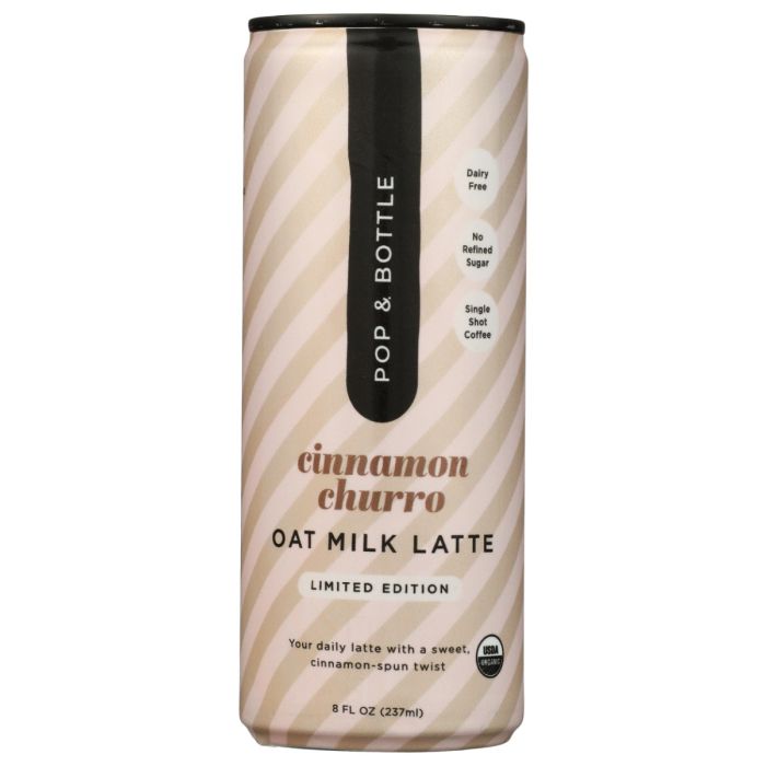 POP AND BOTTLE: Cinnamon Churro Oat Milk Latte, 8 oz