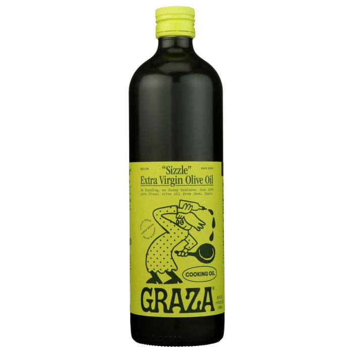 GRAZA: Sizzle Glass Extra Virgin Olive Oil, 25.3 fo