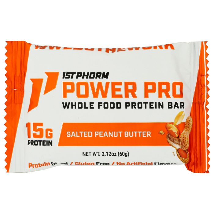 1ST PHORM: Salted Peanut Butter Power Pro Whole Food Protein Bar, 2.12 oz