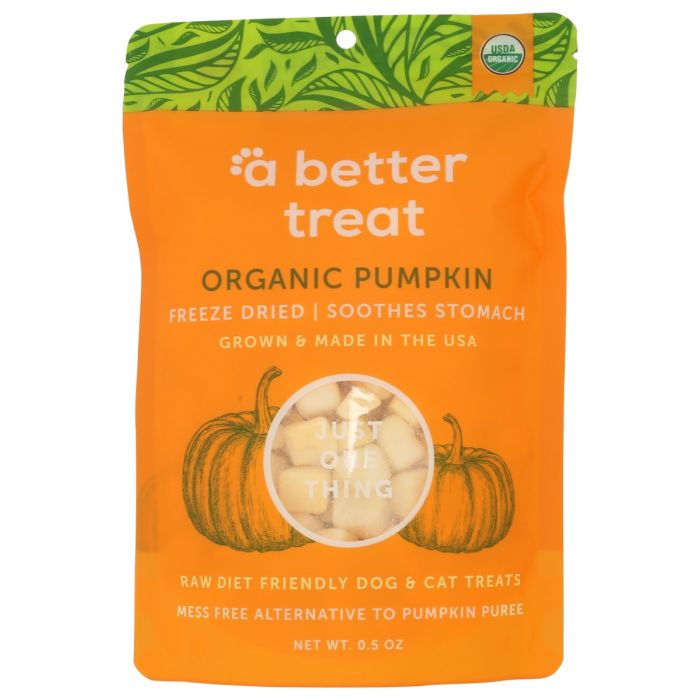 A BETTER TREAT: Organic Freeze Dried Pumpkin Treats, 0.5 oz