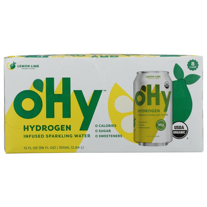 OHY: Lemon Lime Hydrogen Sparkling Water 8Pack, 96 fo