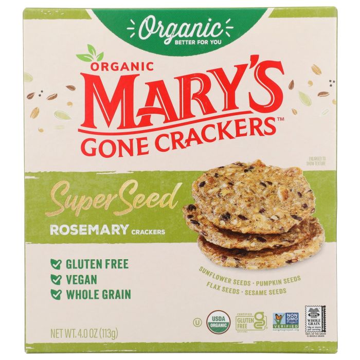 MARYS GONE CRACKERS: Super Seed Rosemary Crackers, 4 oz