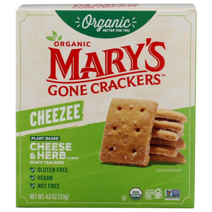 MARY'S GONE CRACKERS: Cheese and Herb Cheezee Snack Crackers, 4 oz