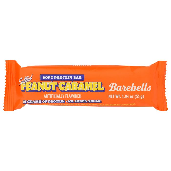 BAREBELLS: Salted Peanut Caramel Soft Protein Bar, 1.94 oz