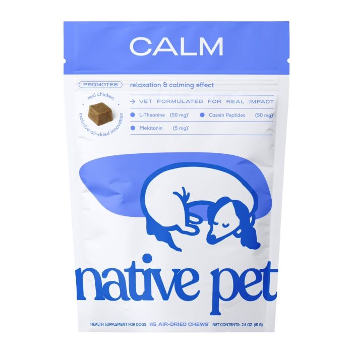 NATIVE PET: Calm Chews Dog Supplement 45ct, 2.8 oz 