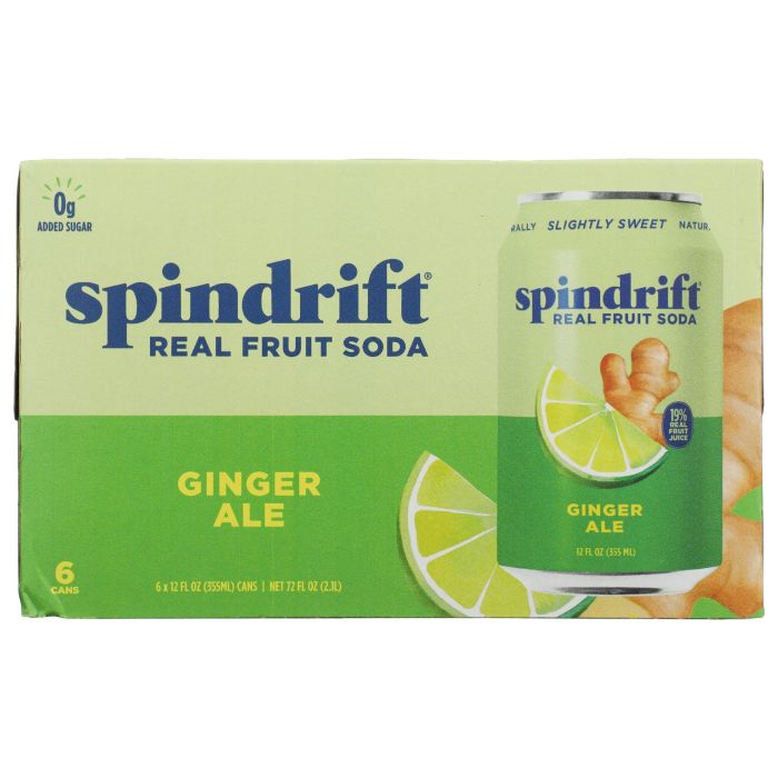 SPINDRIFT: Ginger Ale Soda 6Pack, 72 fo