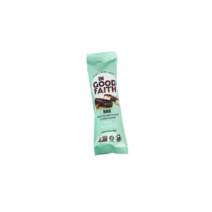IN GOOD FAITH: Dark Chocolate Coconut And Salted Caramel Bar, 1.35 oz