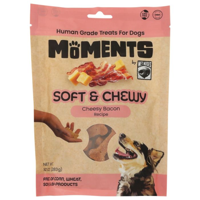MOMENTS BY WET NOSES: Soft and Chewy Cheese Bacon Dog Treat, 10 oz