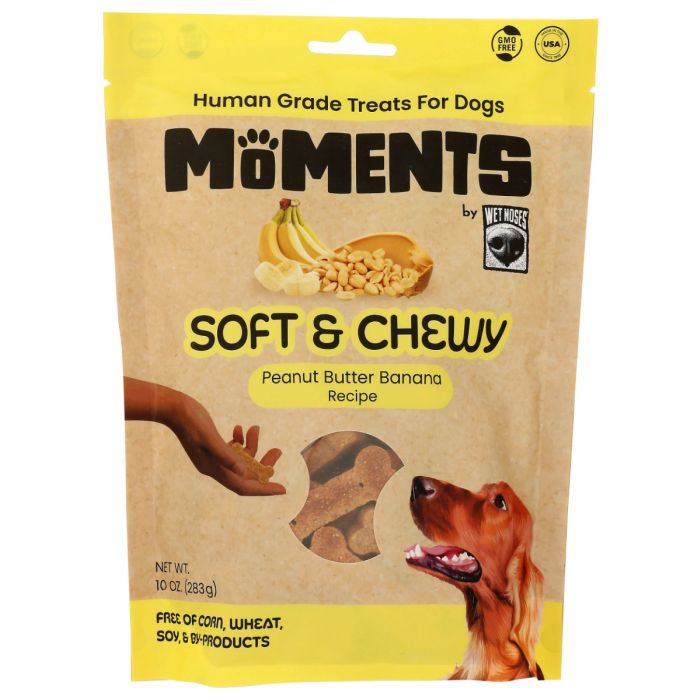 MOMENTS BY WET NOSES: Soft and Chewy Peanut Butter Banana Dog Treat, 10 oz