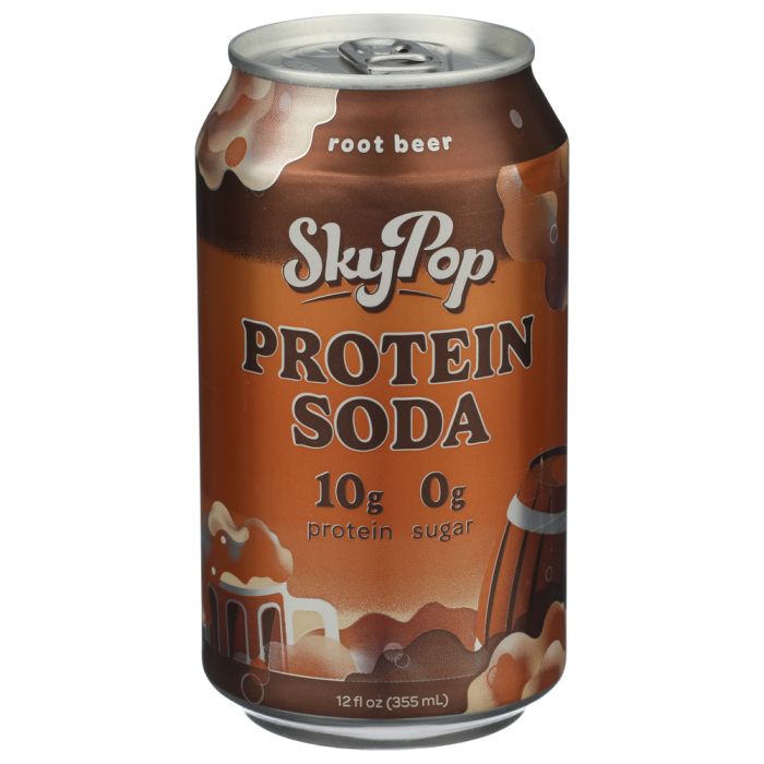 SKYPOP PROTEIN SODA: Root Beer Soda, 12 fo