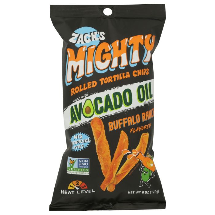 ZACK'S MIGHTY: Buffalo Ranch Rolled Tortilla Chips, 6 oz