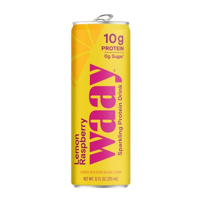 WAAY: Lemon Raspberry Sparkling Protein Drink, 12 fo