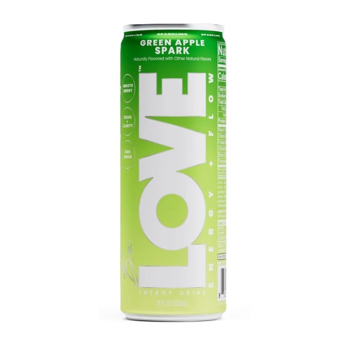 BE LOVE: Green Apple Spark Energy Drink, 12 fo