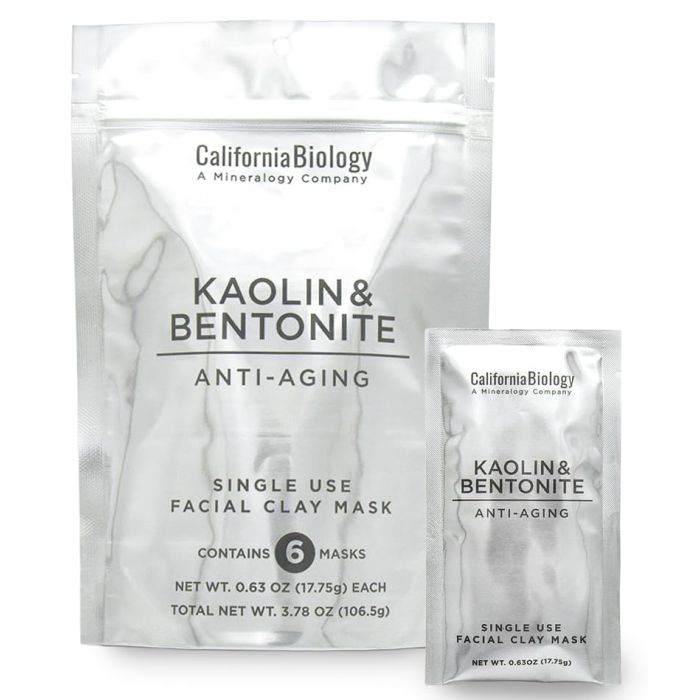 CALIFORNIA BIOLOGY: Kaolin and Bentonite Anti-Aging Facial Clay Singles 6pk, 3.78 oz