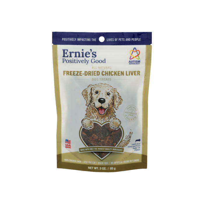 ERNIE'S ELS: Freeze-Dried Chicken Liver Dog Treats, 3 oz