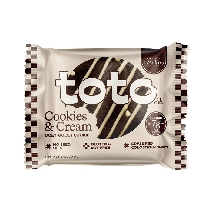 TOTO FOODS: Cookies and Cream Ooey-Gooey Cookie, 2.15 oz