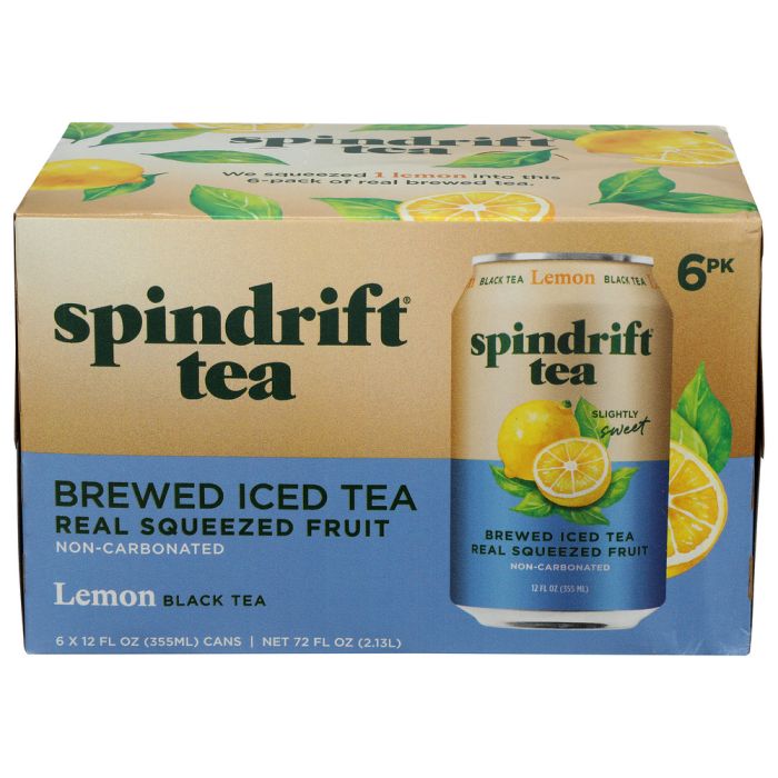 SPINDRIFT: Lemon Black Tea 6pc, 72 fo