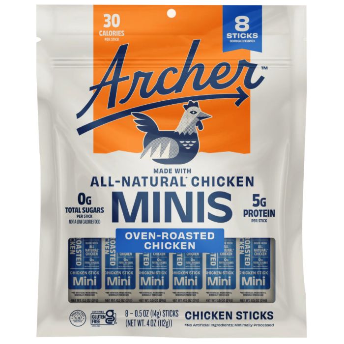 ARCHER: Oven Roasted Chicken 8 Mini Sticks, 4 oz