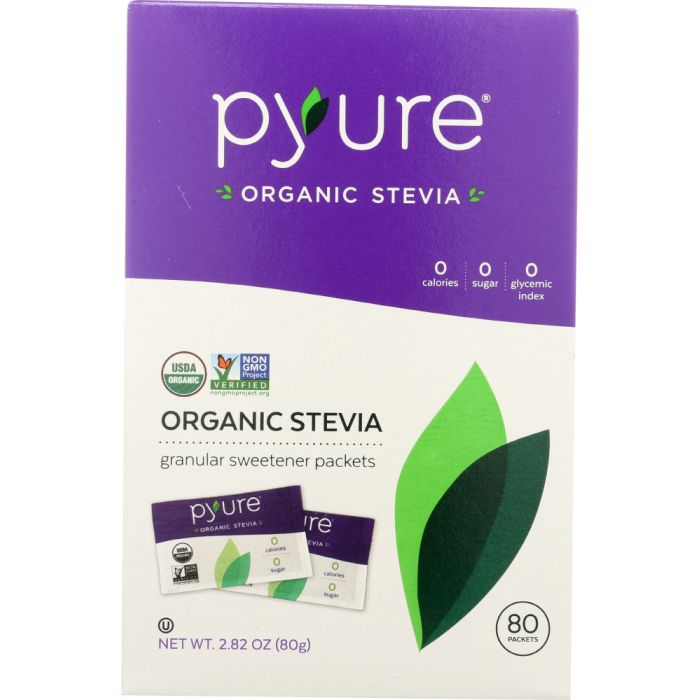 PYURE: Organic Stevia Sweetener Packets 80 Count, 2.82 oz